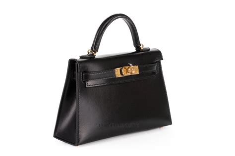 hermes mini kelly black box leather|hermes kelly 20 for sale.